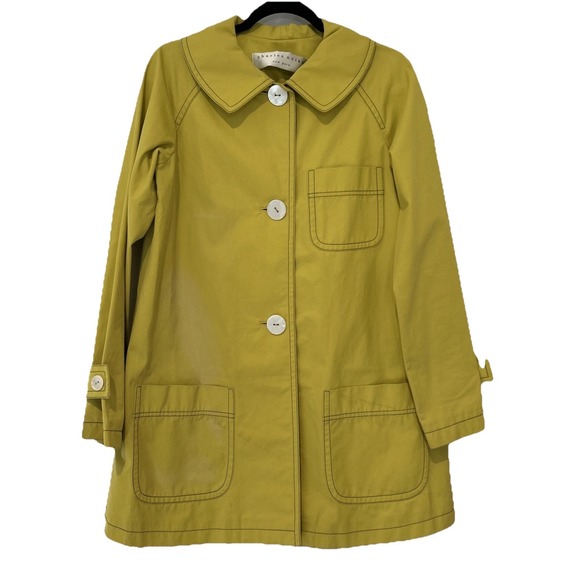 Charles Nolan New York Artsy Coat Jacket Lagenlook‎ Yellow/Green Boho Size 6 - Picture 1 of 12